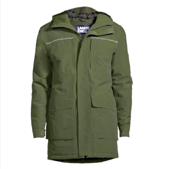 LandsEnd Other - LANDSEND Mens Squall Hooded Parka +3° to +30° Evergreen Forest